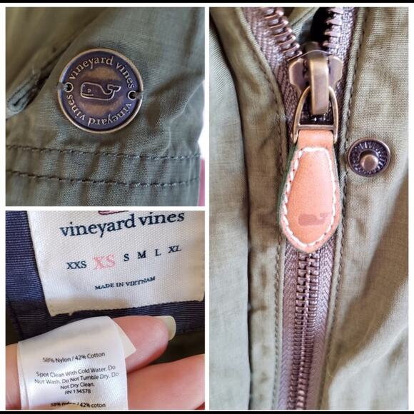 Vineyard Vines Green Waxed Cotton Parka Jacket - Picture 6 of 8